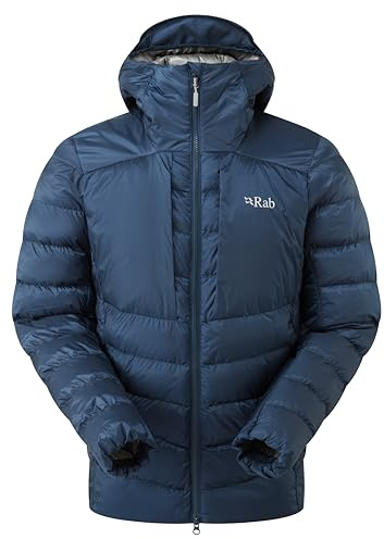 Rab Men’s Cirrus Ultra Jacket - Lightweight Insulated Hooded Coat for Trekking, Climbing, & Skiing - Tempest Blue - Small
