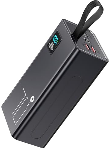 70000mAh Power Bank, PD/QC3.0 Fast Charging, Portable Charger with Dual USB Outputs, LED Display, Compatible with iPhone, iPad, for Travel, Camping