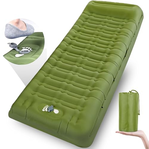 Airminti Materasso Autogonfiabile da Campeggio 12cm – Materassino Gonfiabile Ultraleggero con Pompa a Pedale e Cuscino, Impermeabile e Compatto per Trekking, Tenda e Spiaggia