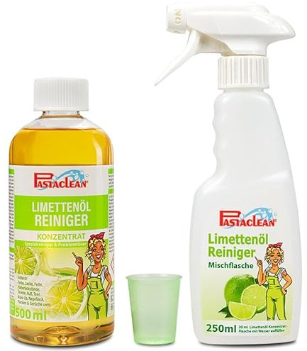 PASTACLEAN Detergente concentrato per olio di lime (500 ml) detergente universale con profumo di lime, detergente speciale per cucina, bagno e auto