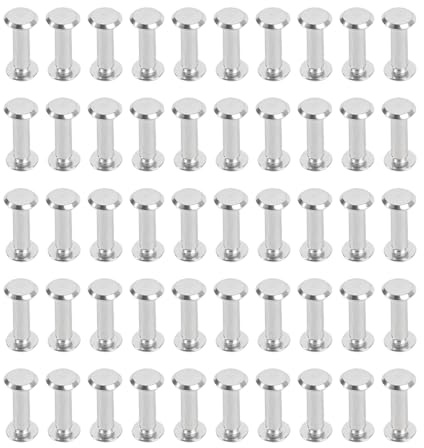 Set di 50 viti a testa piatta rotonda Chicago M4 5 x 16 x 9,5 mm in acciaio inox rivetti a vite in lega di acciaio inossidabile