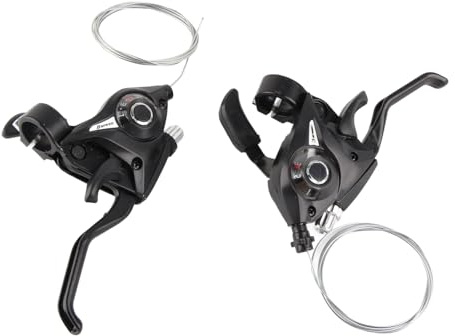 Ejoyous Levier de Frein de Vélo à 24 Vitesses, Ensemble de Manettes de Vitesse de Conception Ergonomique en Alliage d'aluminium pour VTT et Freins en V