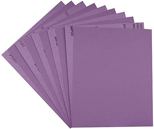Sandpaper 1000 Grit,Wet Dry Sanding Sheets,High Performance White Fused Alumina Abrasive Sand Paper for Wood Furniture Finishing,Metal Grinding,Automotive Polishing,9 x 11 Inch,10-Pack