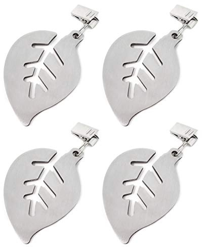 Honbay 4PCS Stainless Steel Tablecloth Weights Metal Clips for Home and Outdoors