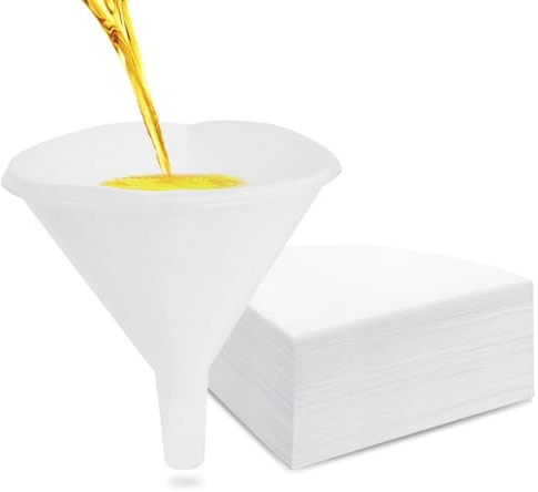 Weishuo Filterkegel aus Vliesstoff 50 Stück 4.5 Speiseölsieb Fritteusen-Ölfilter mit 1 Kegelhalter für Restaurants, Küchen, Cafés, Imbisswagen, Hotels