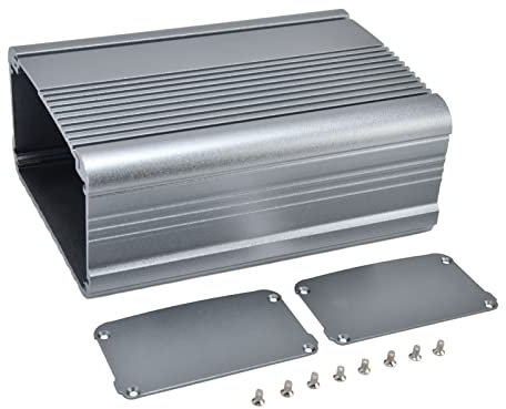 Scatola Elettronica in Lega di Alluminio Grigio Opaco di Spacnana per Progetti Industriali e Fai da Te, Impermeabile, Include 2 x Scocca in Alluminio del Corpo Principale, 2 x Pannello, 8 x Viti