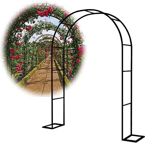 Arco Da Giardino in Metallo,Arco Per Rose Per Piante Rampicanti,Resistente Padiglione Da Giardino,Traliccio,Pergolati Alle Intemperie E Autoportante,Con Base,Facile Da Montare,Verde,W3.5M*H2.2M