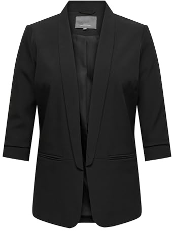 Only CARMAKOMA Chaqueta Blazer para Mujer, Negro, 48 Más
