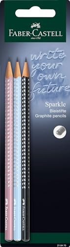 Faber-Castell 218470 - Bleistifte Set New Harmony, 3 Bleistifte Sparkle, Härtegrad B