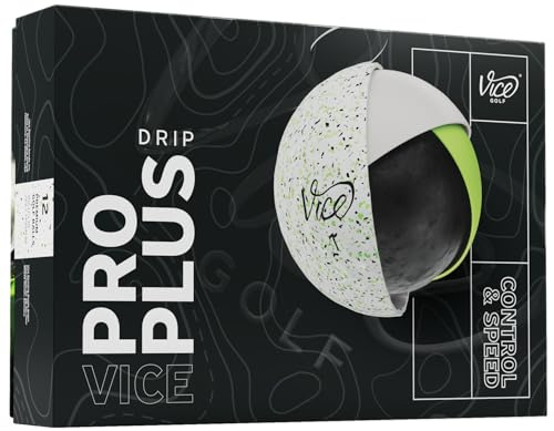 Vice Pro Plus Golf Balls (2025 Model) (Lime/Black Drip)