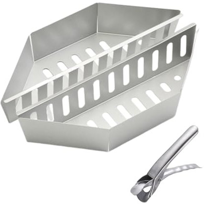 Perfeclan 2X Cestas de carbón con Pinza para Platos, Resistentes, Ligeras y Gruesas, recipientes para carbón para Picnic o Barbacoa, 0.8 Mm de Espesor