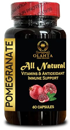 OLANTA TRADE SOLUTION Pomegranate Extract - Blend of Pomegranate Fruit, Seeds and Peel Extract, Superfood & Antioxidants Supplement, Advanced Antioxidant Superfood - 1 Bottle 60 Capsules