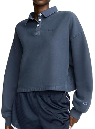 Champion Women's Time Capsule Riley Rugby Shirt, Deep Navy, Small