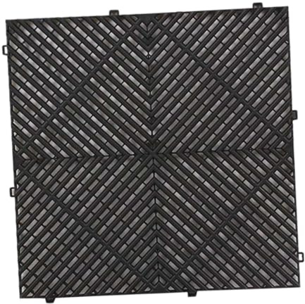 YWJLQH Baldosa de Piso Antideslizante Alfombra de Drenaje Interconectable Esterilla Modular de Montaje Fácil Almohadilla de Impacto Hecha en Material PP Dura, Negro, Individual