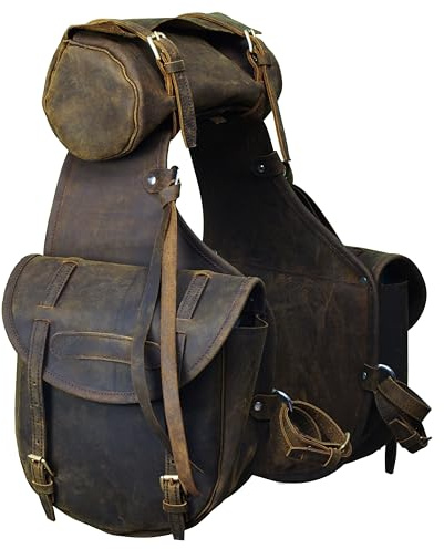 Leather Western Saddle Bag for Horse Carrier Equestrian