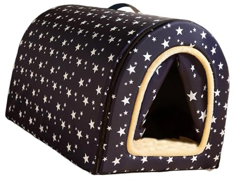 Ioensy Cueva para Gatos, Casa para Perros, Nido, Refugio Cálido Desmontable, Portátil, 2 Usos, Tienda de Campaña para Mascotas, para Gatos Salvajes en El Pat, Estrella