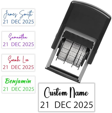 Tampon de date personnalisé avec date, mois, année, sceau de signature pour entreprise, cinq couleurs d'encre