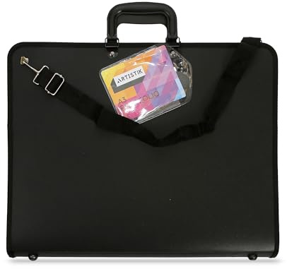 ARTISTIK - A3 Art Portfolio Case with Shoulder Strap - Weather-Resistant Art Bag, Lightweight, Durable Artwork Storage, Zipper Enclosure, Internal Pocket Organizer