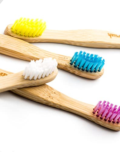 The Humble CO. - Brush Kids Mix - Ultra Soft Toothbrush - Developed by Dentists - Designed in Sweden - Plant-Based Materials - 100% Biodegradable Bamboo Handle for Eco-Friendly Oral Care
