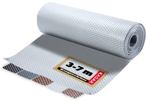 KADAX Sichtschutz für Balkon, Terrasse, Zaun, wetterfeste Sichtschutzmatte aus PE-Rattan, Balkonbespannung mit Kabelbinder, Sichtschutzzaun, Balkonverkleidung, Windschutz (1 m x 5 m, hellgrau)