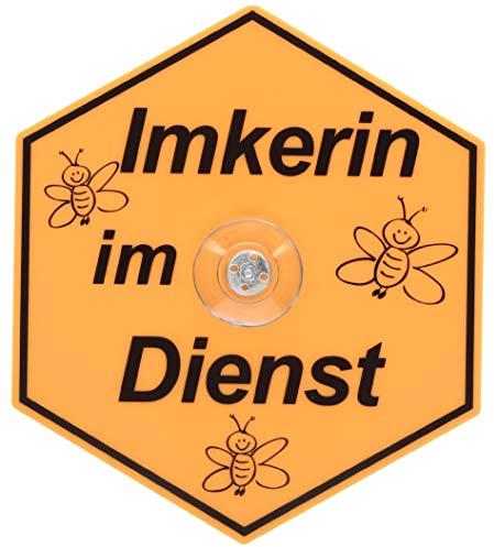 Germerott Bienentechnik Saugnapfschild Imkerin im Dienst ideal für das Auto