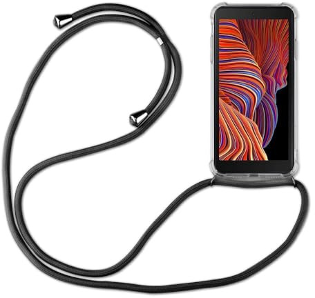 betterfon Fodral kompatibelt med Samsung Galaxy XCover 5 | Mobiltelefonkedja smartphone-halsband med band | Mobiltelefonfodral med snöre för upphängning kompatibelt med Galaxy XCover 5 | svart