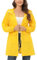 Veste de pluie pour femme - Imperméable - Légère - Pliable - Coupe-vent - Avec capuche - Veste de pluie avec poches, Jaune 1, XXL