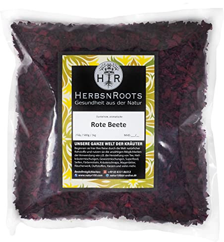 Rote Beete Chips 500g gewürfelt • gesunder Snack • als Topping oder Zutat für Bowls, Smoothies,... • Erste Wahl • intensiver Geschmack • HerbsnRoots