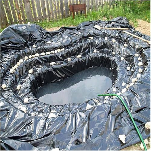 Rivestimento per laghetto nero con base in materiale di rinforzo impermeabile per piccoli laghetti, piscine paesaggistiche e laghi artificiali, 6 x 10 m