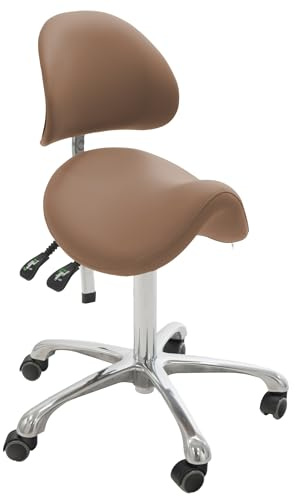 SKINACT Brava Esthetician Saddle Stool/Medical/Dental Office Stool (Sand)