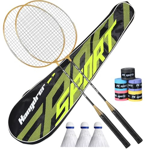 Badminschläger Set-Badminton Set para Adultos-Racket de bádminton-Profesional, Equipo de bádminton Ligero de 2 Partes para Adultos y Profesionales, Juegos de Fondo al Aire Libre