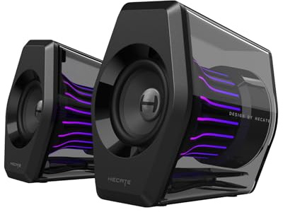 Edifier G2000 Pro 2.0 RGB Gaming Speakers with 64W Peak Power, Virtual 7.1 Surround Sound, 270° TempoFlow Light Sync, Transparent PC Speakers, BT5.4/USB-C/AUX for PC, PS5, Switch, Game Console (Black)