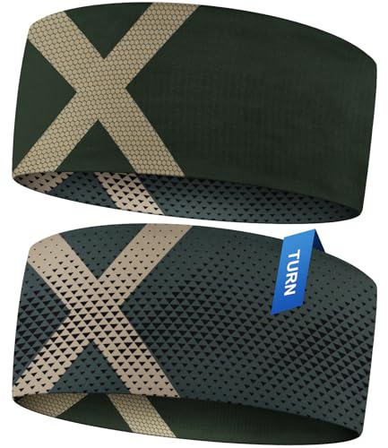 Flintronic Sportpannband, elastiskt svettband snabbtorkande hårband för män och kvinnor, absorberande svettband för fitness, sport, cykling, vandring, gym