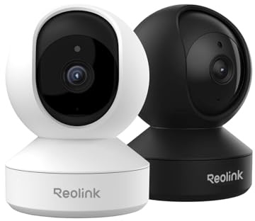 Reolink 2er-Set E1 Pro 3K 5MP WLAN Überwachungskamera Innen (Weiß & Schwarz), Schwenkbar, Personen/Haustier/Baby-Schreierkennung, Auto-Tracking, 2,4/5GHz WiFi, Nachtsicht, Babyphone & Hundekamera
