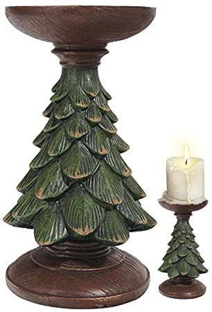 Lipfer Decorative Resin Candle Holder Christmas Tree Shaped Candle Holder Taper Candle Holders Christmas Decor Crafts