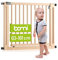 BOMI Baby Treppenschutz Miko PEFC geprüftes Buchenholz | Ohne Bohren | 90° Stop | Treppenschutzgitter zum Klemmen in Holz | Kindergitter treppe ohne Bohren Nicht Metall | Breite: 153-161 cm