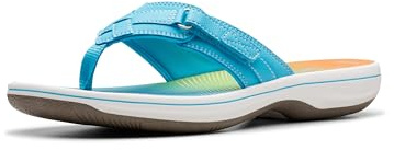 Clarks Women's Breeze Sea Flip-Flop, Turquoise Ombre, 9