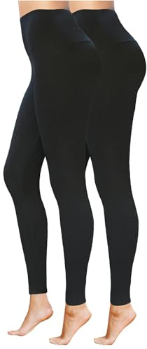 High Waisted Ankle Length Workout Not See Through Leggings Capri Shorts Soft Stretchy Packs(XXL, 2 Pack Black)