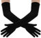 Lusofie Handschuhe Lang Schwarz Samt Damen Samthandschuhe Schwarze Handschuhe Kostüm der 1920er Jahre Opernhandschuhe für Damen Schwarze Brauthandschuhe Hochzeitshandschuhe