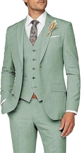 CLcaojun Costume 3 pièces pour homme, coupe ajustée, costume pour homme, mariage, témoin, classique, costume à un bouton, bal formel, dîner, smoking, L