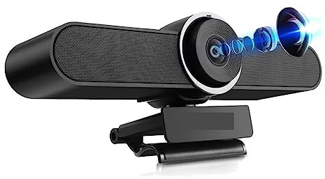 Webcam Camara pc Camara Web Webcam Cámara web 4K 8MP EPTZ con encuadre automático Cámara web USB for PC con micrófonos y altavoz Zoom digital 5X Cámara web EPTZ 120° FOV para transmisión en vivo, vide