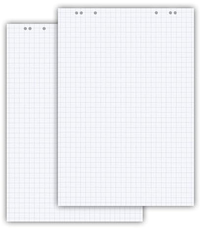 Conipa® - 5 x Flipchart Papier Block 68x99 cm weiß (KARIERT) 80 g/qm - 5 Flipchart-Blöcke à 20 Blatt - Whiteboard-Papier für Charts & Meetings (5 Blöcke Kariert)