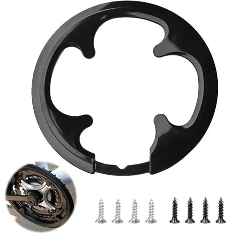 Pluvyze Kettenschutz Fahrrad Schwarz Kettenschutz Kinderfahrrad 4-Loch Kettenschutzring für Fahrräder und Mountainbikes mit 42-44 Zähnen(Mit Schrauben*8)
