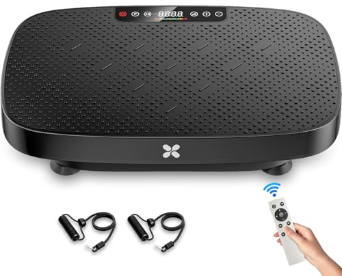 Vibration Plate Exercise Machine, Vibrating Plate for Lymphatic Drainage, Shake Plate Whole Body Waver Vibration Plate Platform, Fitness Equipment for Weight Loss Fat Burner for Women Men (Black-F)