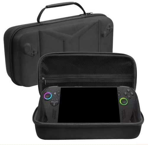 Funda rígida de EVA para consola de juegos, funda de transporte para dispositivos de juego retro, solución de almacenamiento portátil para ROG y 7 pulgadas, consola rígida negra y accesorios
