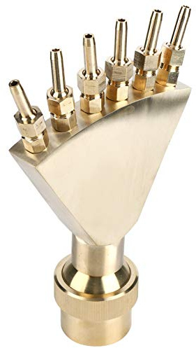 Keenso Aireador de Fuente para Estanque, Boquilla Rociadora de Acero Inoxidable Chapada en Latón, Cabezal de Fuente de Agua Ajustable de 1,5 Pulgadas DN40 para Jardín, Piscina y SPA