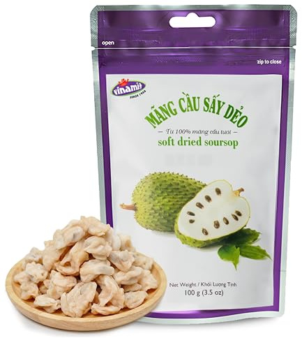 Vinamit Soft Dried Soursop | Soursop Fruit 3.5 oz bag | Natural Tropical Fruit Snack | Vegan, Gluten-Free, Non-GMO | High Fiber & Antioxidant Exotic Fruit, Ideal for Travel, Gifting & Family Share