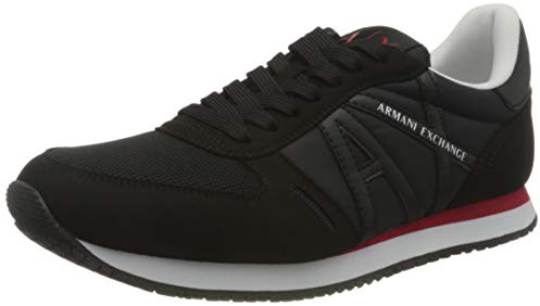 Armani Exchange Herren Rio Side Logo Sneaker, Schwarz, 42 EU