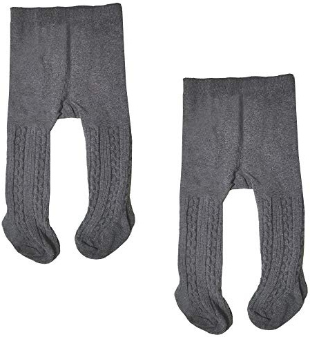 LXGKREL - Collants pour bébé (filles et garçons) - En coton, tricotés, doux, chauds et élastiques - 2 pièces - 0 à 24 mois, gris foncé, 0-6 mois