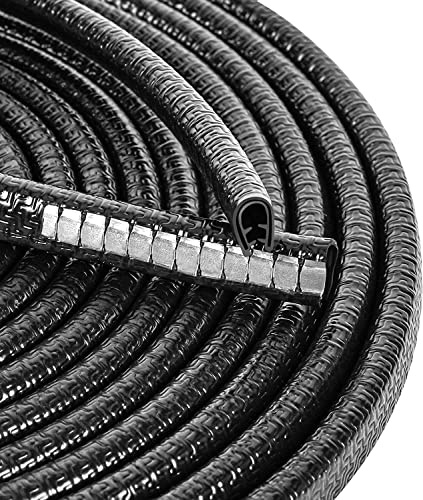 Protector de cantos para puerta de coche, 5 m, en forma de U, goma negra, tira de protección para los bordes del coche, anticolisión, perfil de protección de bordes de goma y metal para sedán, camión